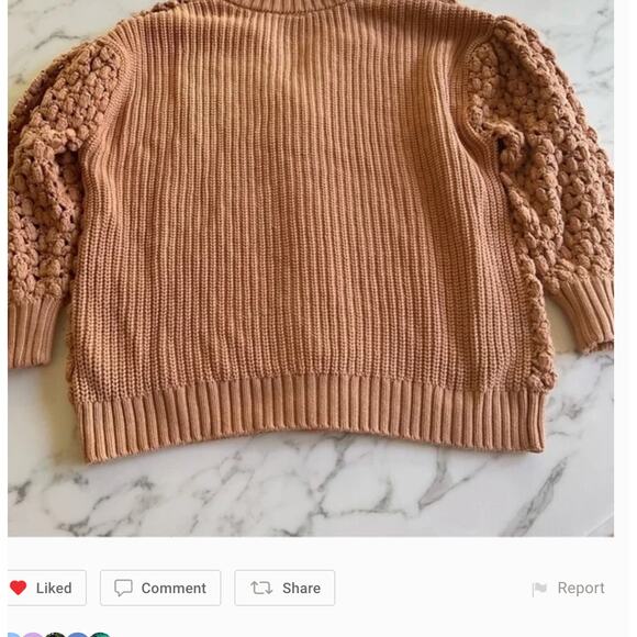 FARM RIO Dark Sand Handmade Dots Knit Cardigan XS Sweater Oversized Tan Beige - Picture 7 of 8